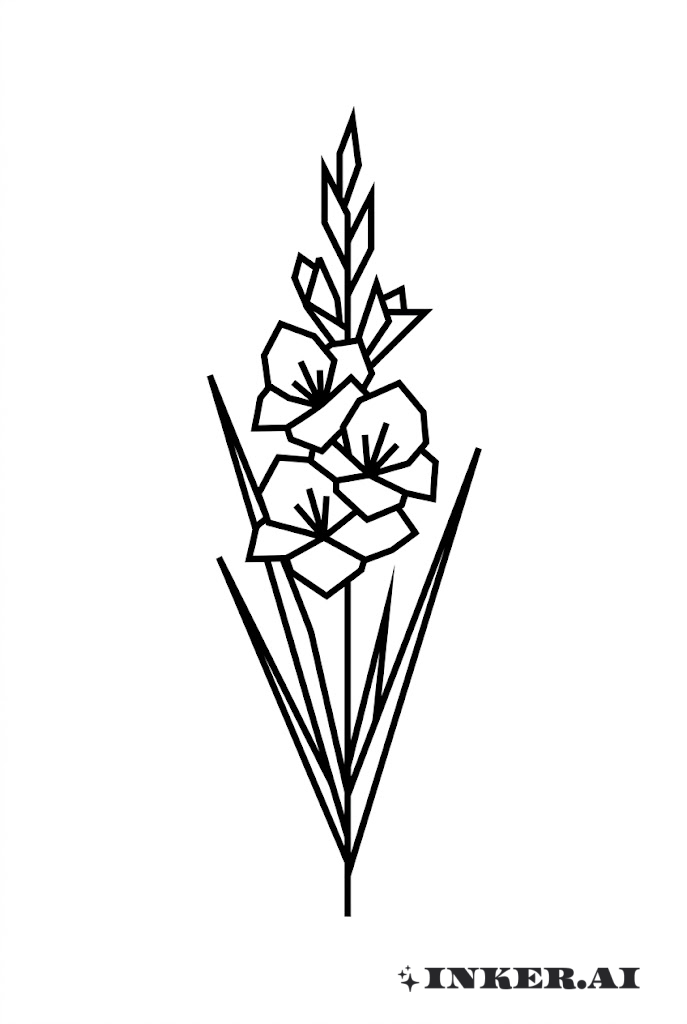 기하학적 글라디올루스 아웃라인