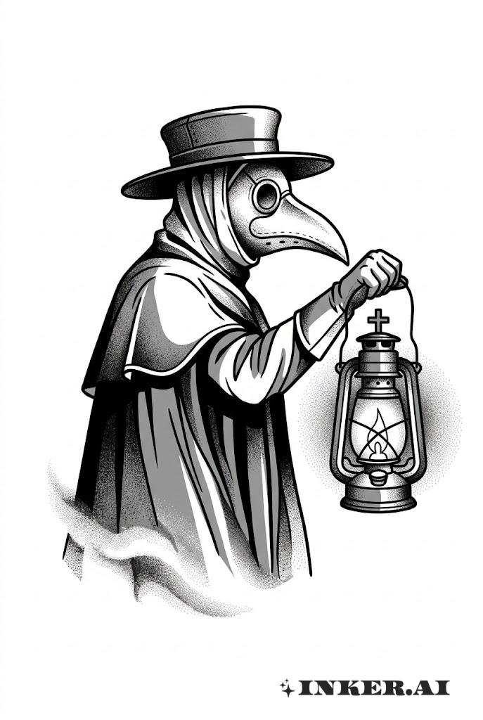 穿著深色斗篷的瘟疫醫生