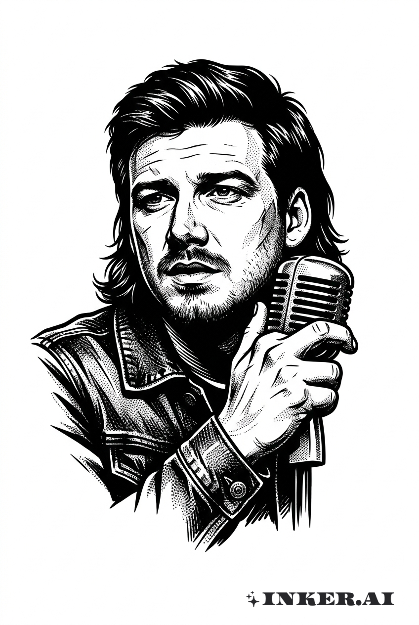 Micro Morgan Wallen Blackwork