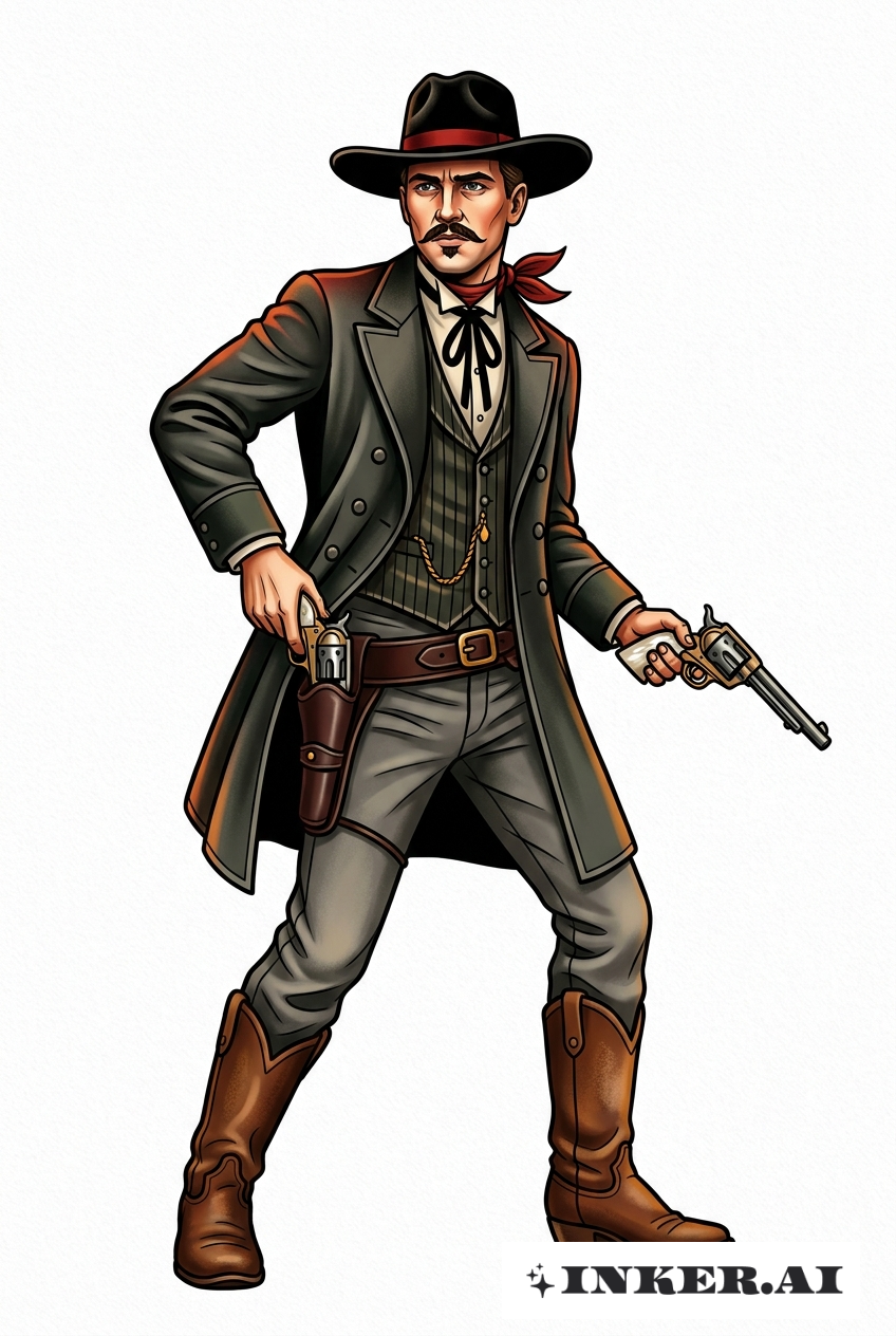 Tatouage de la scène de duel de Doc Holliday