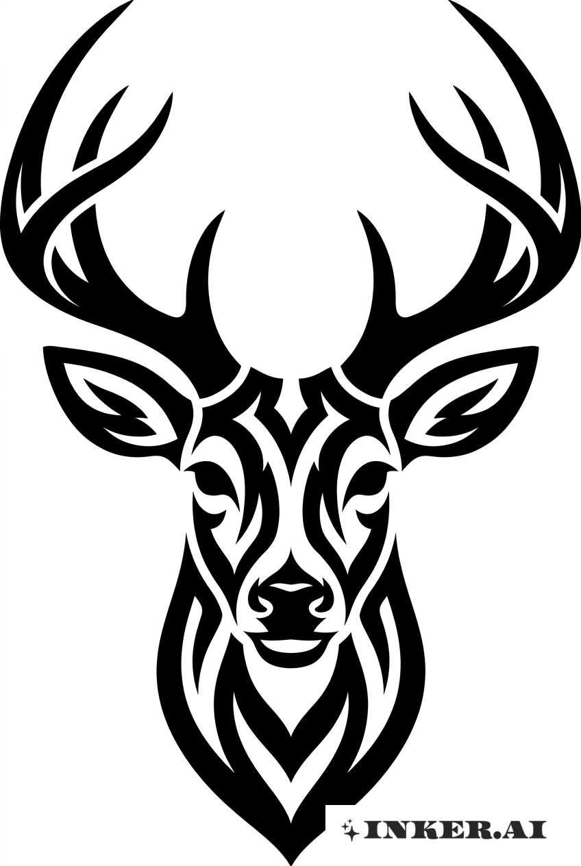 Abstract Tribal Buck Face