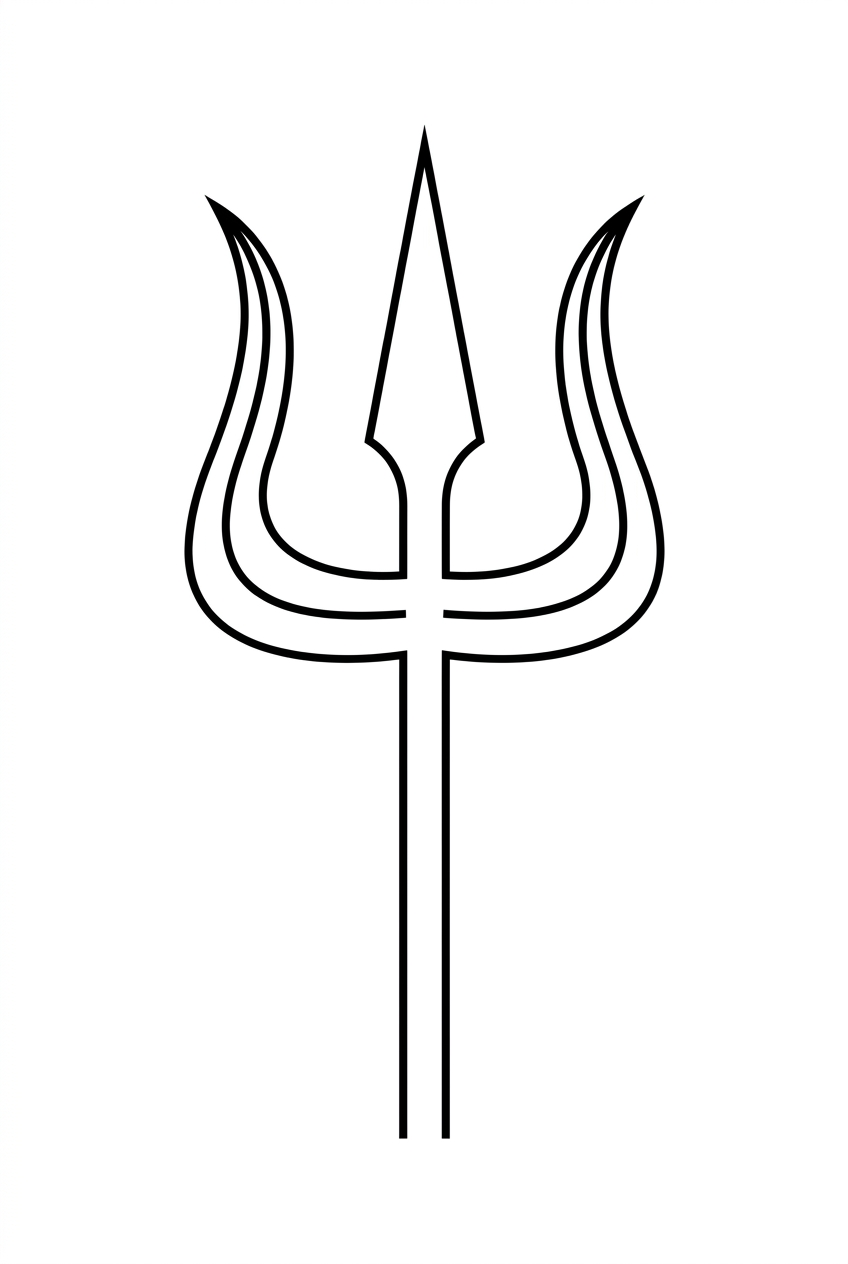 Contour Minimaliste de Trishul