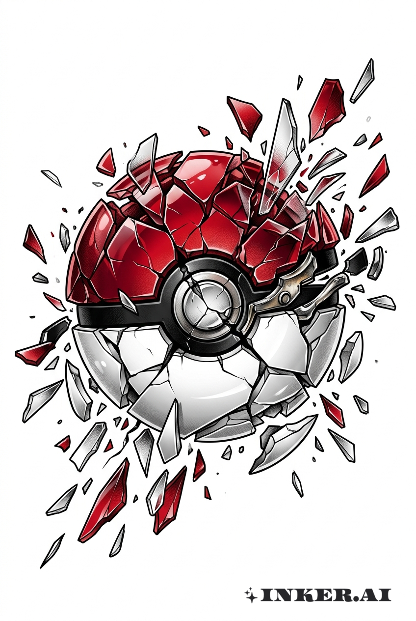 Pokeball Réaliste Éclaté