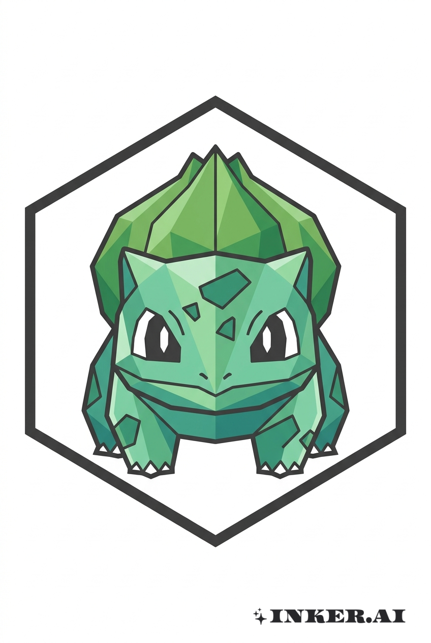 Khung Hình Bulbasaur Đa Giác