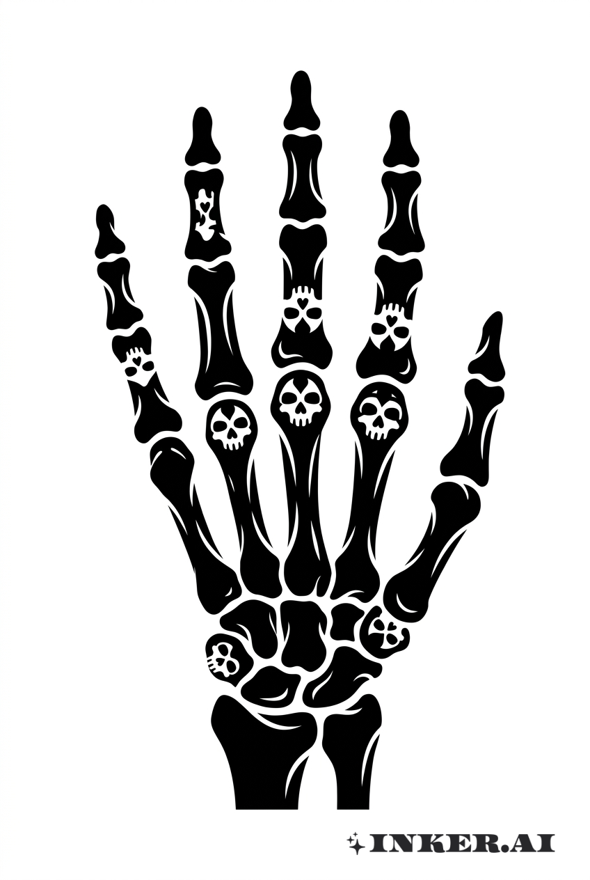 Schädel-Hand-Knochenmuster
