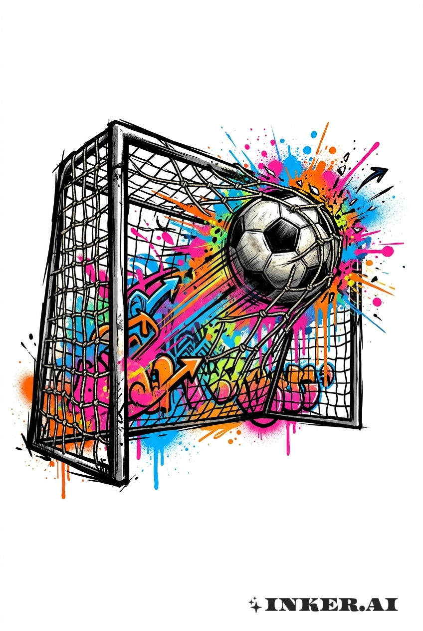 塗鴉風足球進球爆炸特效