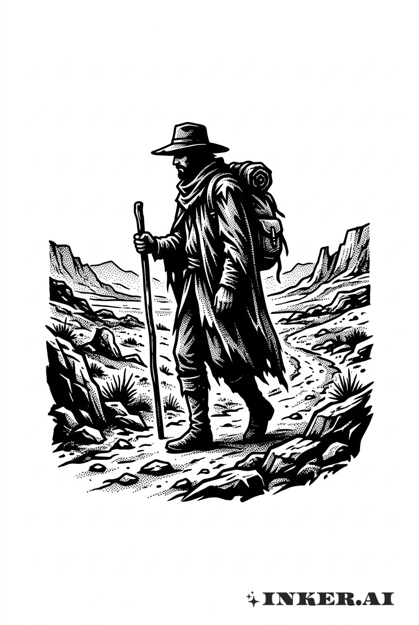 Vagabond Viajante Solitário Blackwork