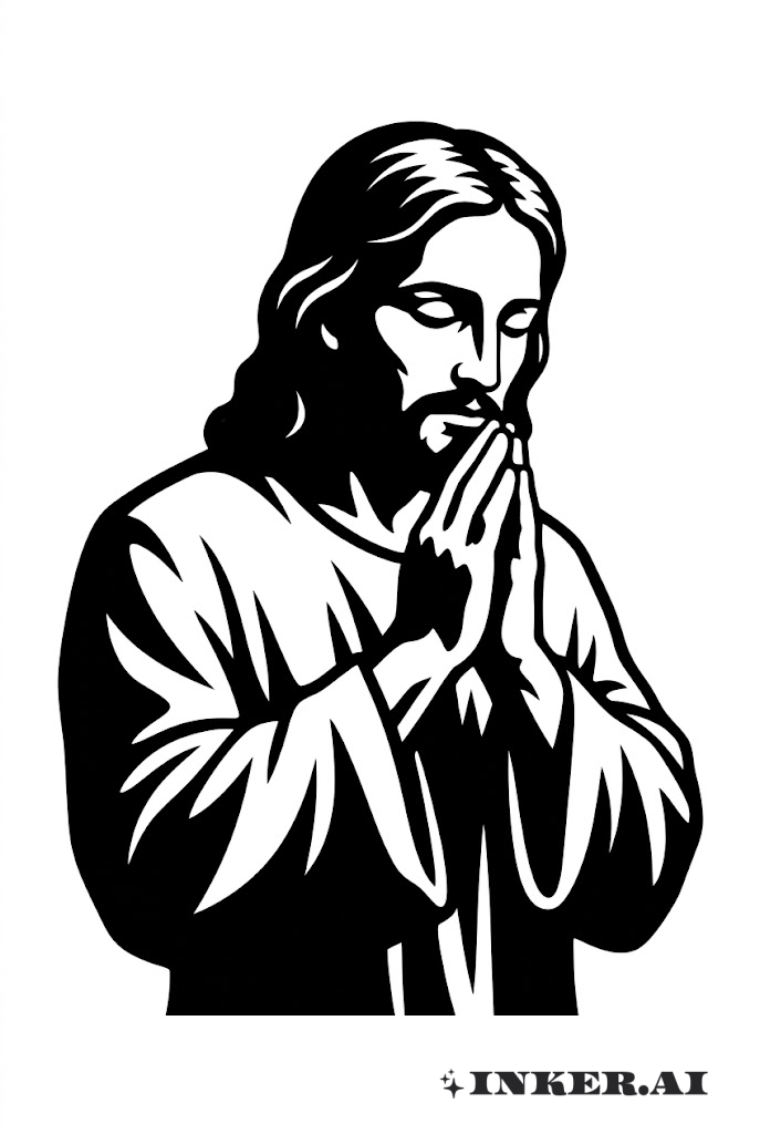 耶稣黑工祈祷姿势