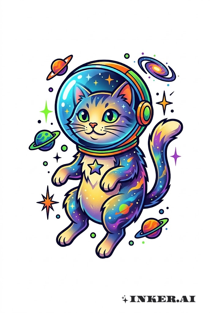 Galaxy Neon Cat Explorer