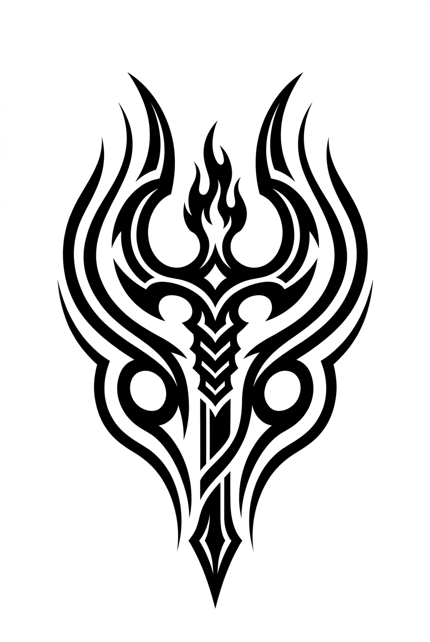 Croissant Tribal Trishul