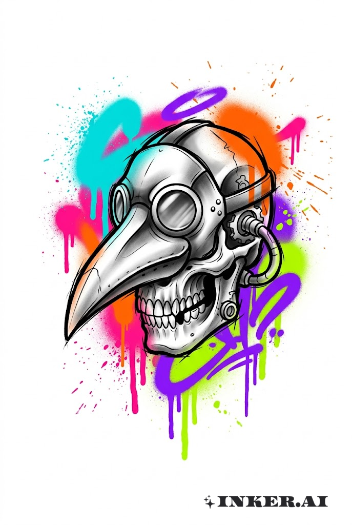 Plague Doctor Graffiti Skull