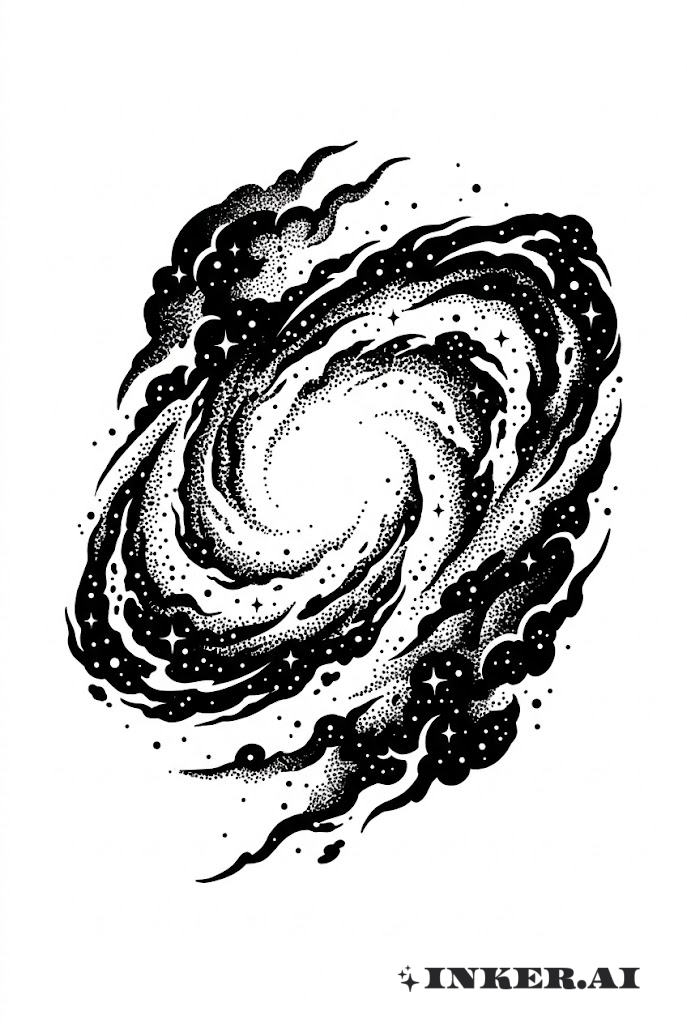 黑工银河星云纹身