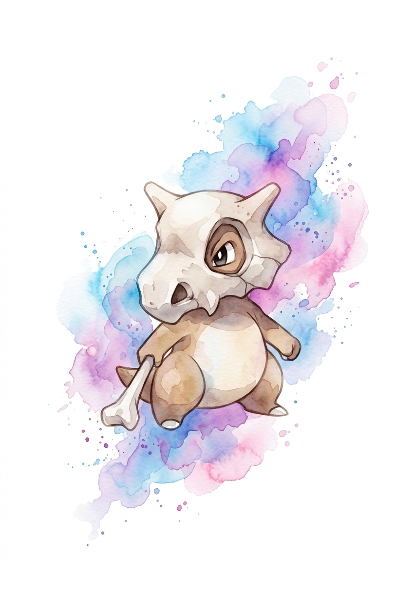 Giấc mơ Cubone màu nước