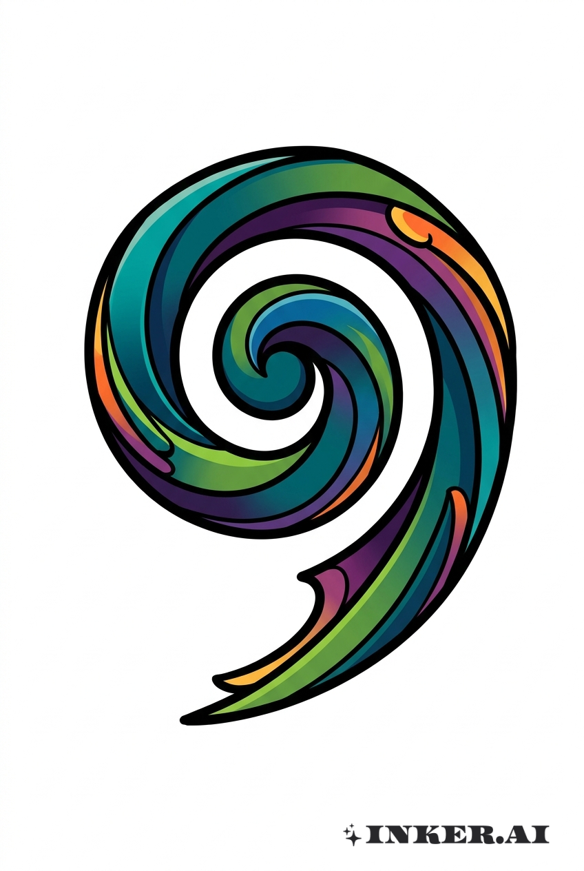 Spirale Koru Maori Nouveau Style