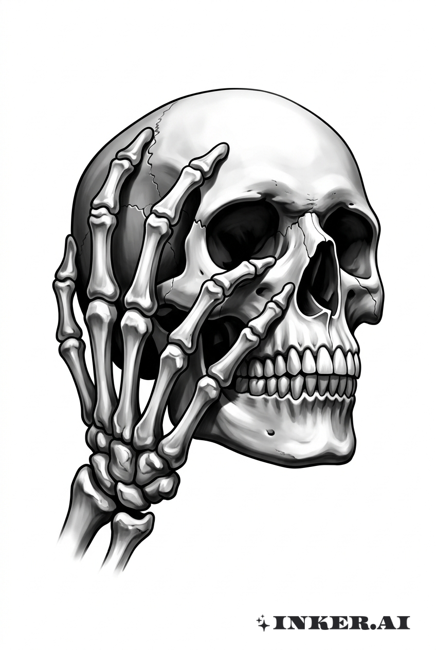 강렬한 해골손 3D