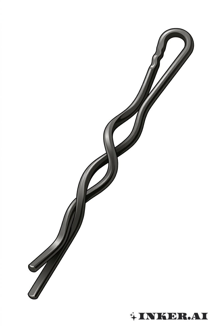 ねじれたボビーピン3D