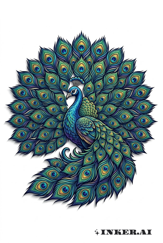 Pfau Feder Ausstellungsdesign in 3D