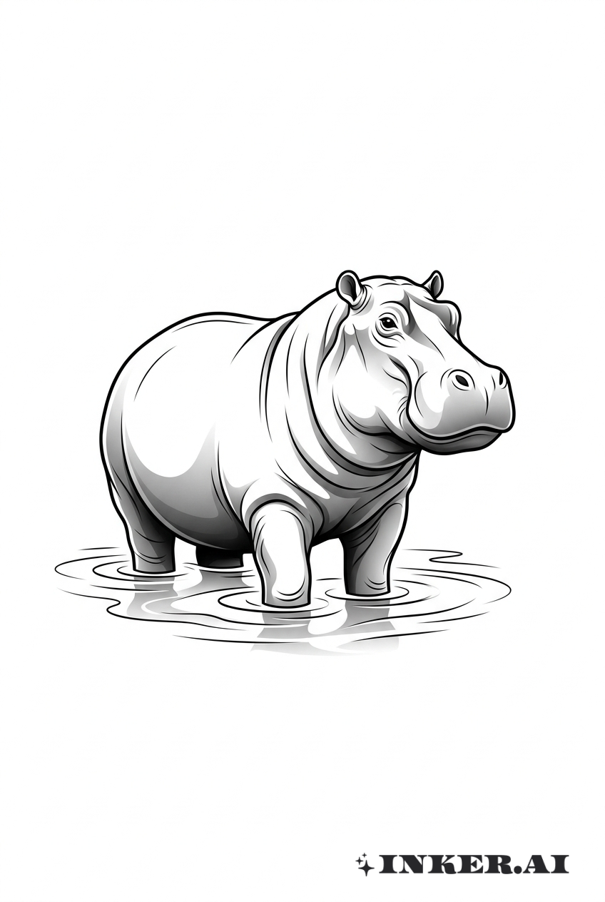 Anmutige Hippo-Kontur