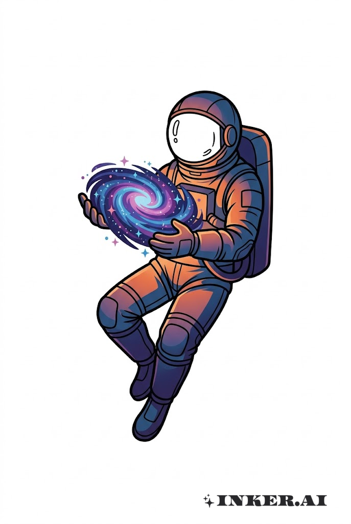 動畫風太空人與星河