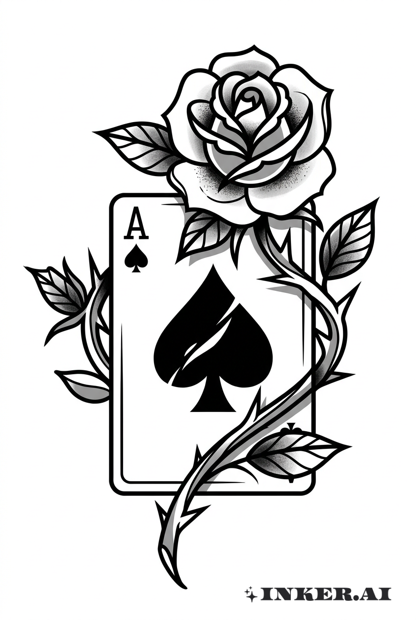 As de Pique et Rose Épineuse