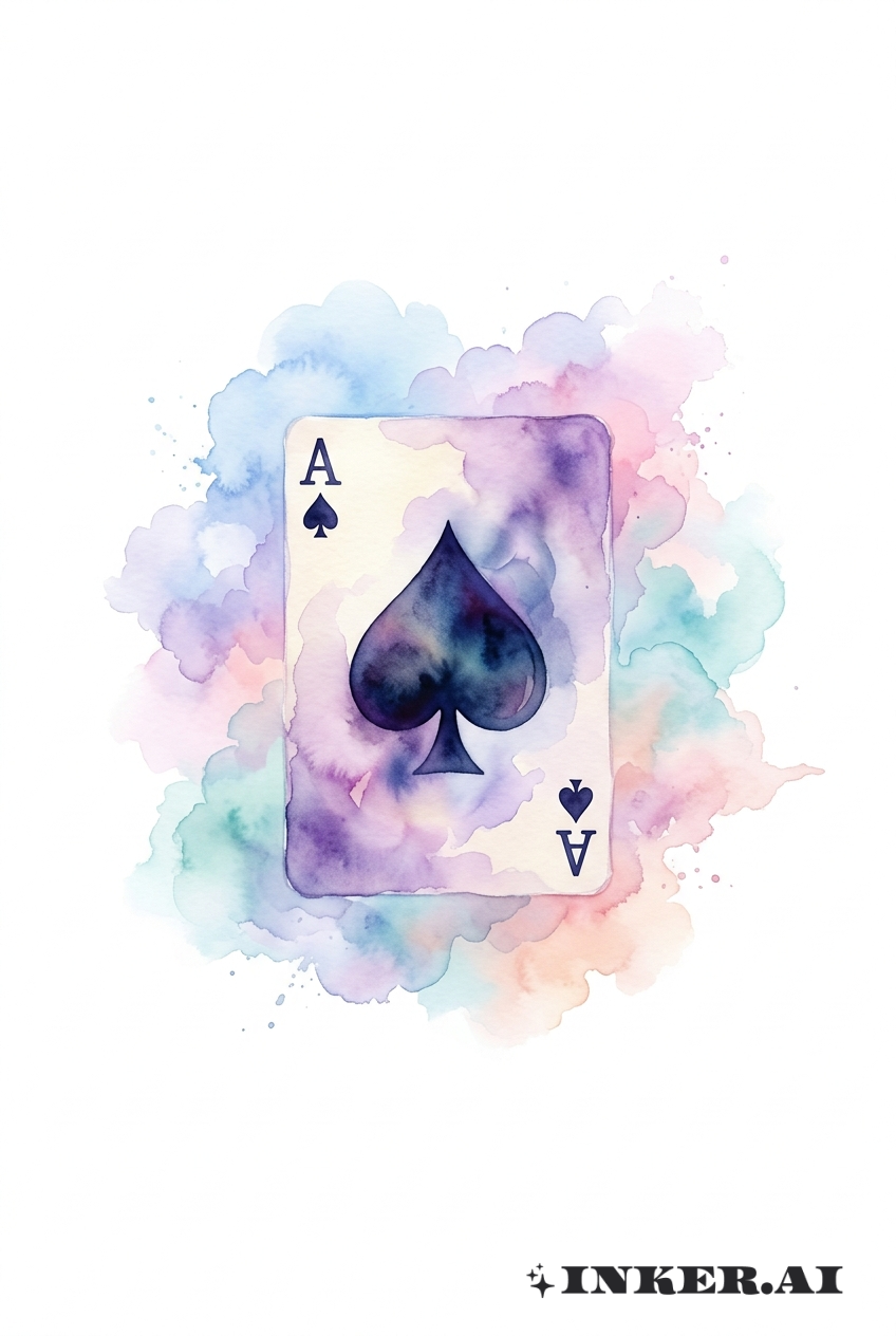 As de Pique Aquarelle Éthérée