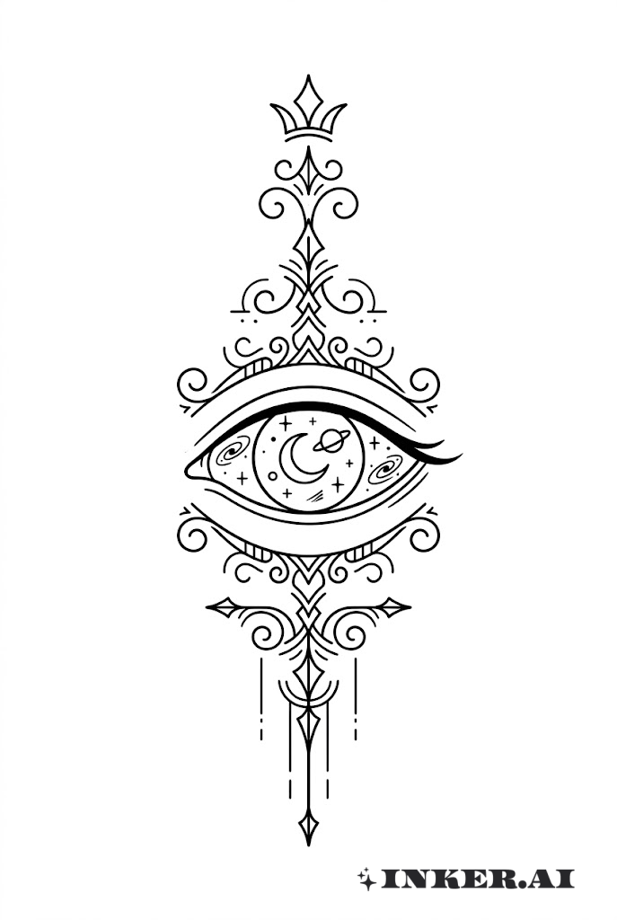 Olho Cósmico Espacial Ornamentado