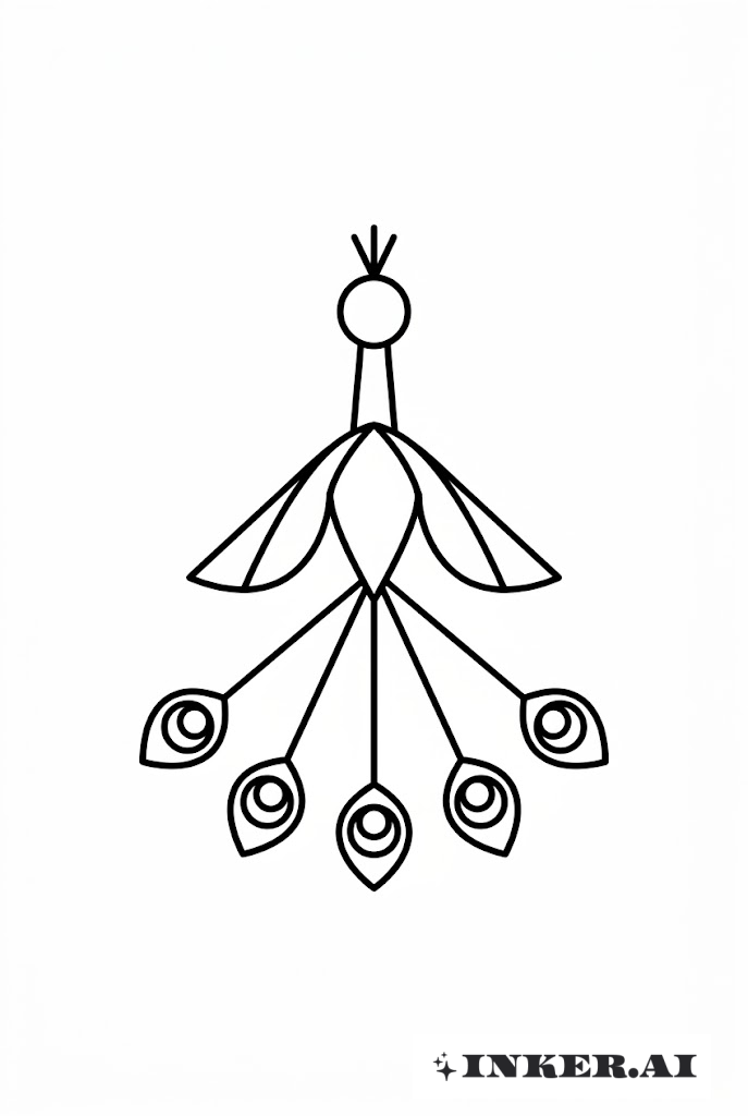 Pavo Real Minimalista Geométrico