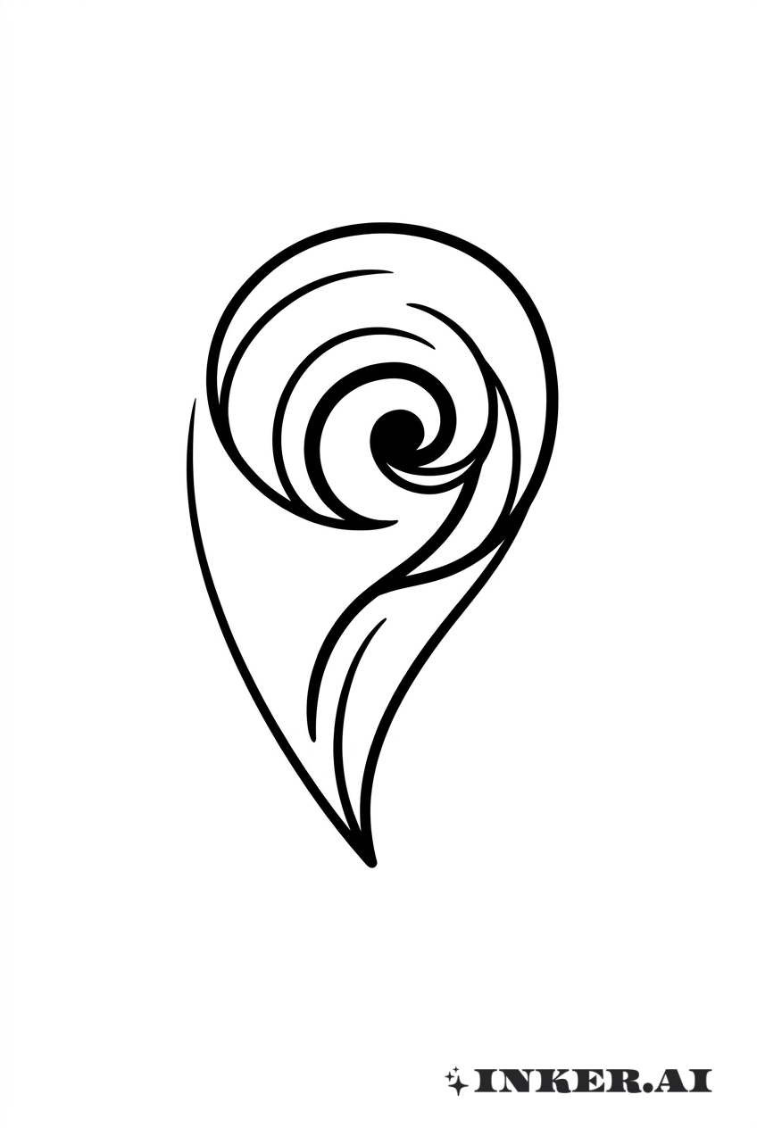 Feuille de Koru Maori Minimaliste