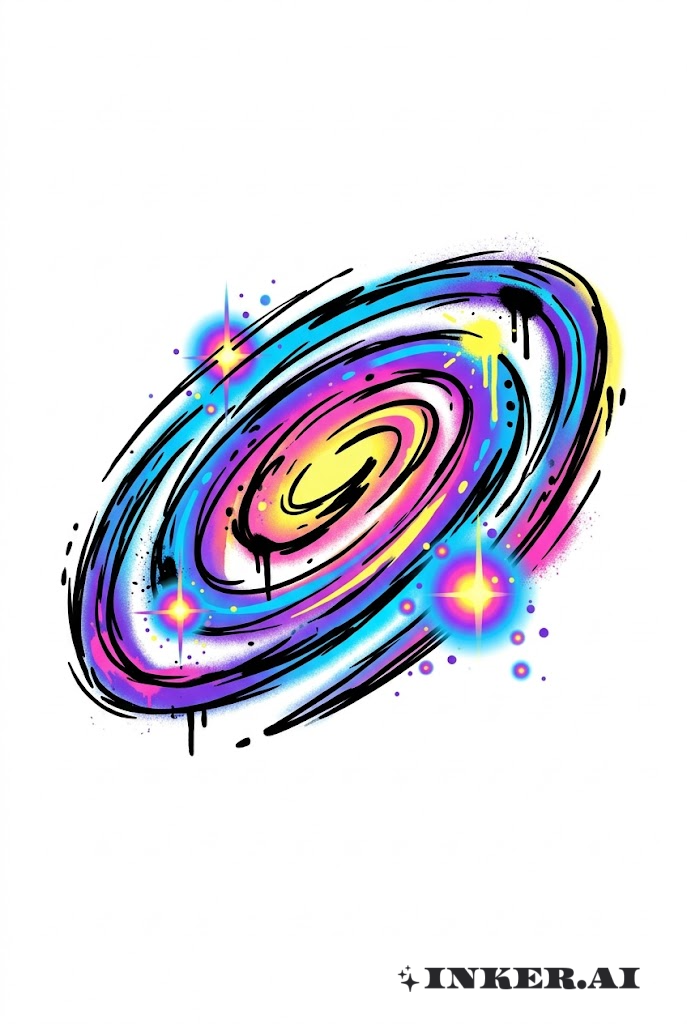 Graffiti Vòng Xoắn Thiên Hà Vũ Trụ