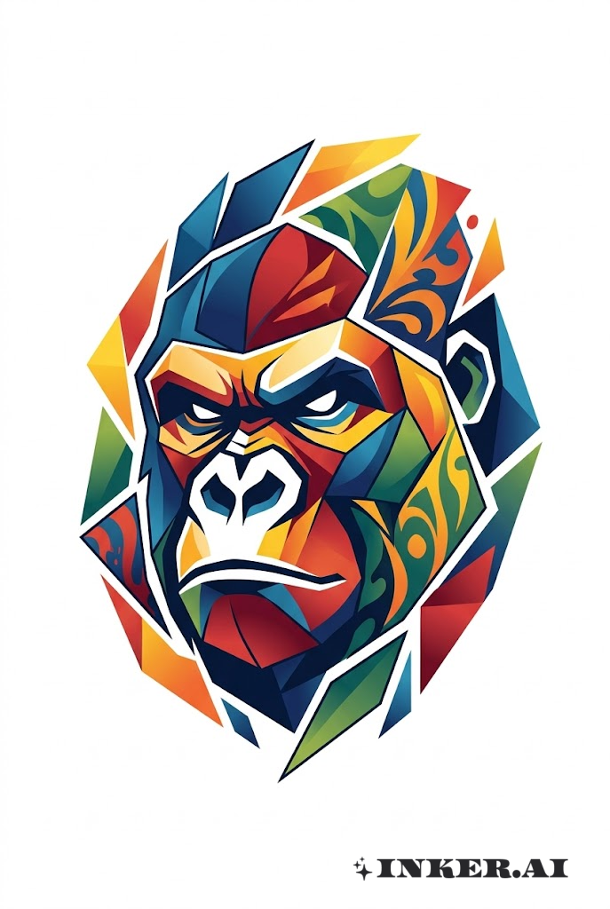 Fragmentiertes Gorilla-Gesicht