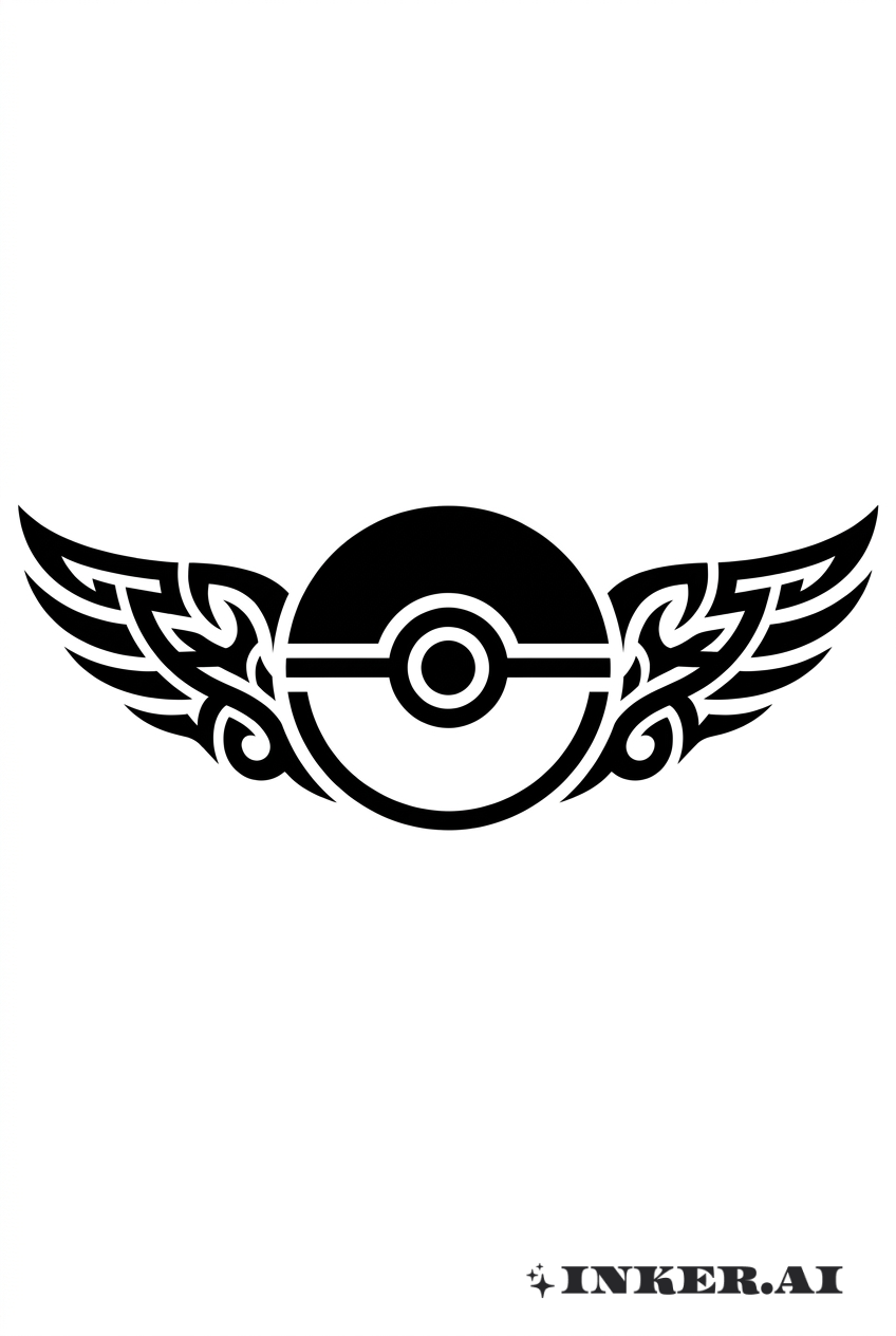 Ailes Symétriques Tribales Pokéball