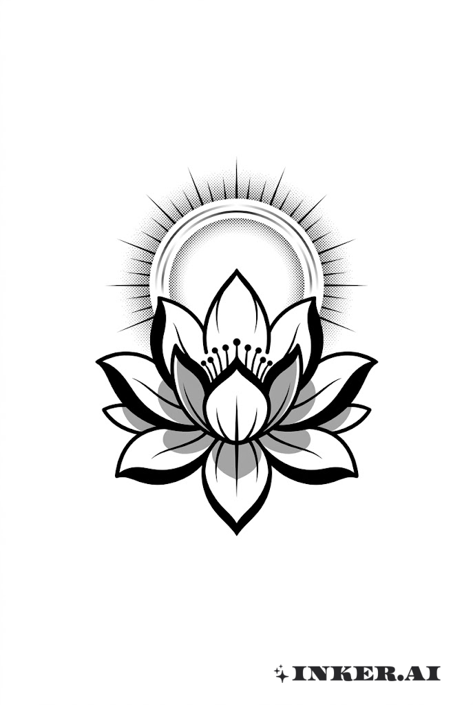 Hoa Sen May Mắn và Quầng Sáng