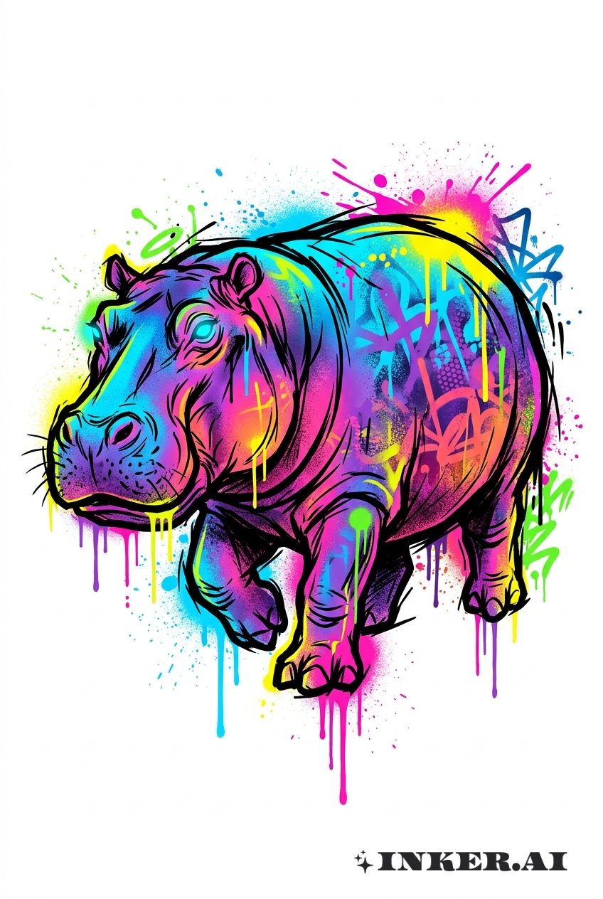 Hippo Graffiti Splash