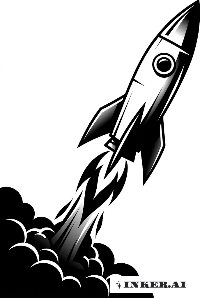 Lançamento de Foguete Espaço Blackwork