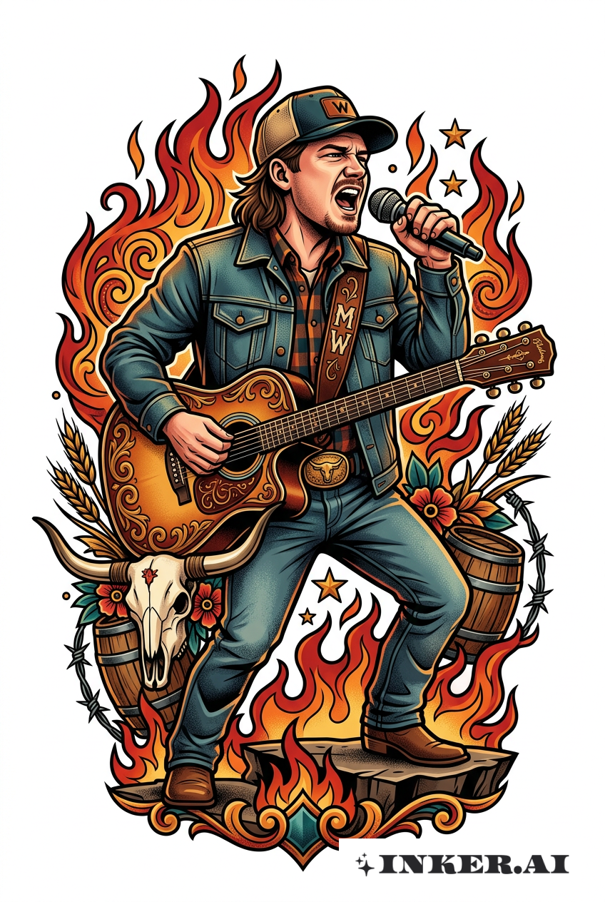 Morgan Wallen Singing with Guitar