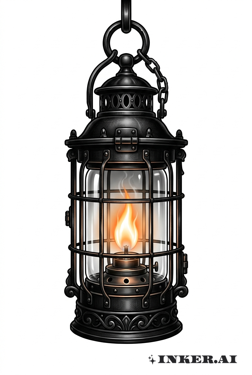 黑色燈籠寫實火焰
