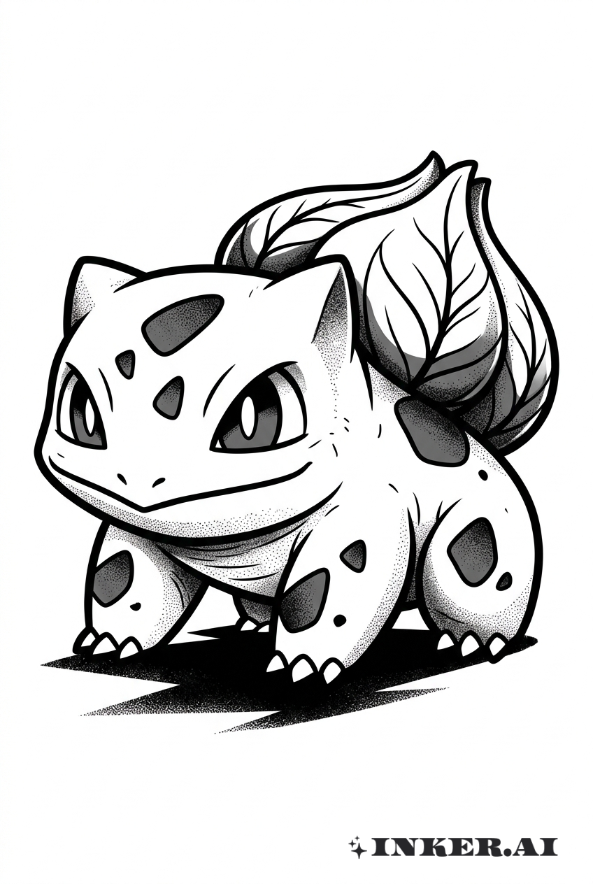 Hình xăm Bulbasaur Bóng Tối
