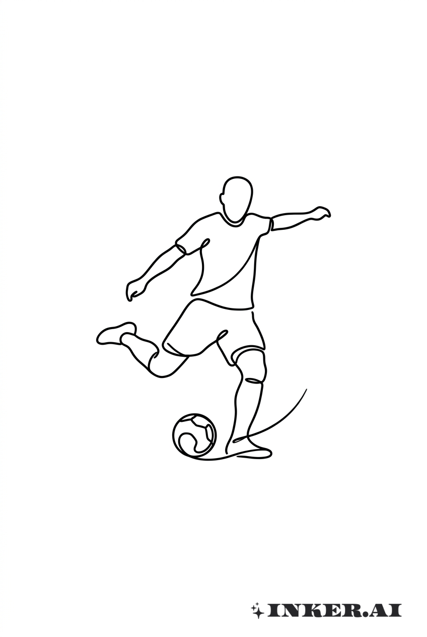 極簡足球運動員剪影