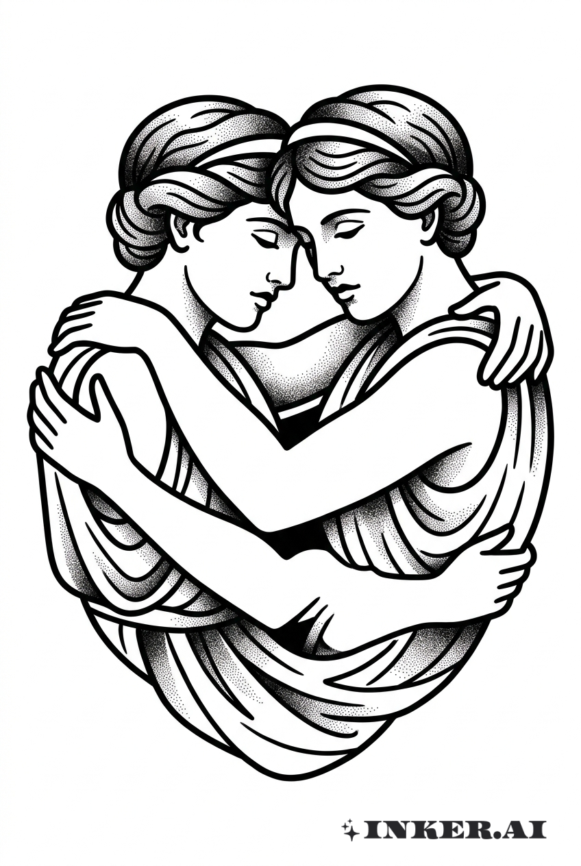 雙子座雙雙擁抱黑灰風格