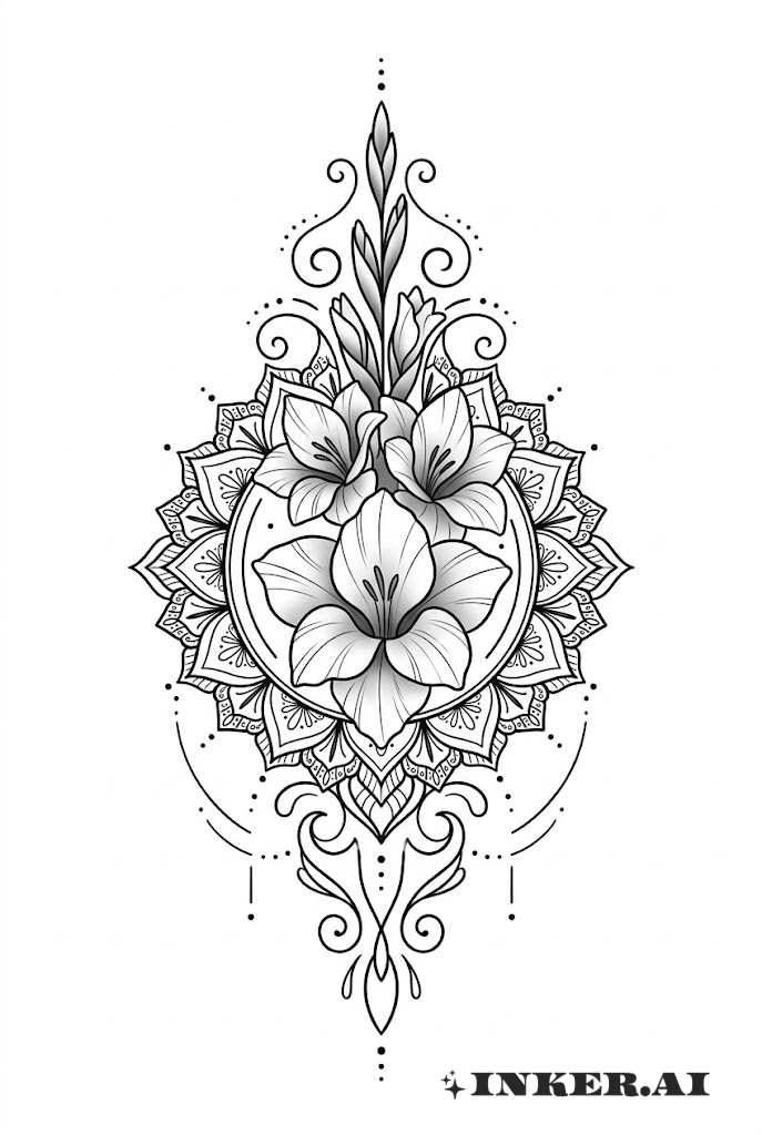 글라디올러스 플로럴 만다라