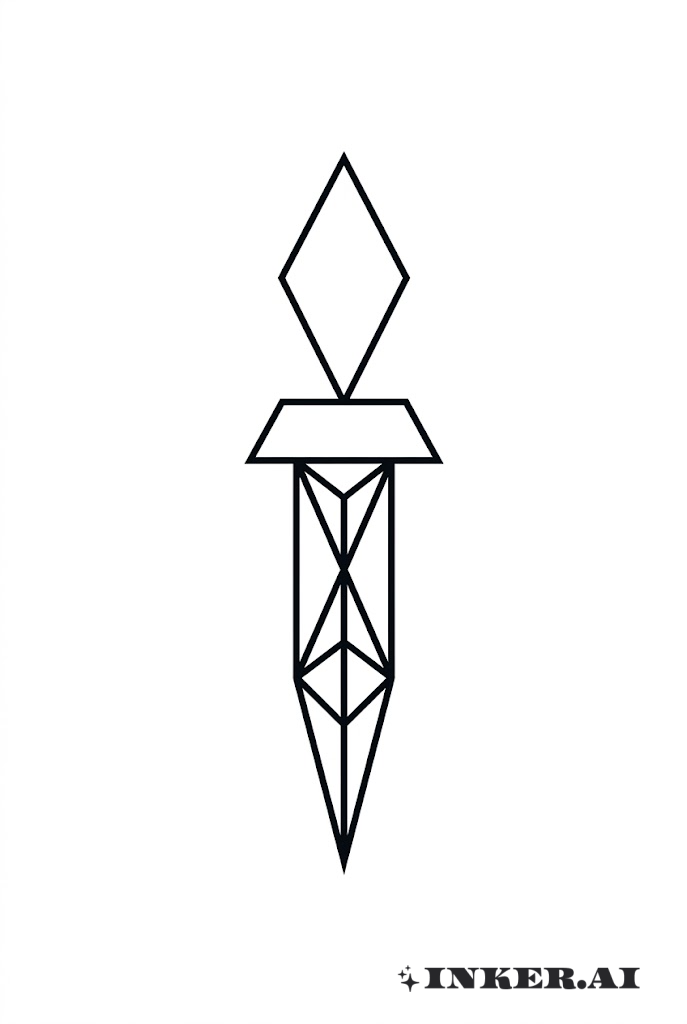 Lame de couteau géométrique