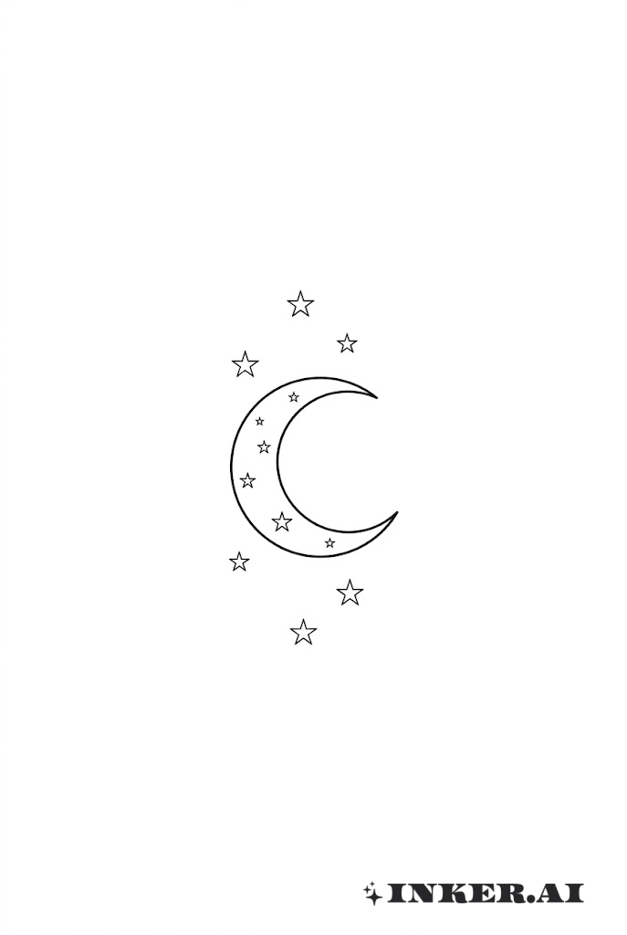 Lua Crescente Minimalista Espacial