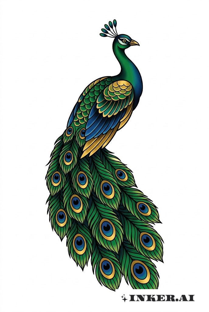 Pavão Tradicional com Penugem Marcante