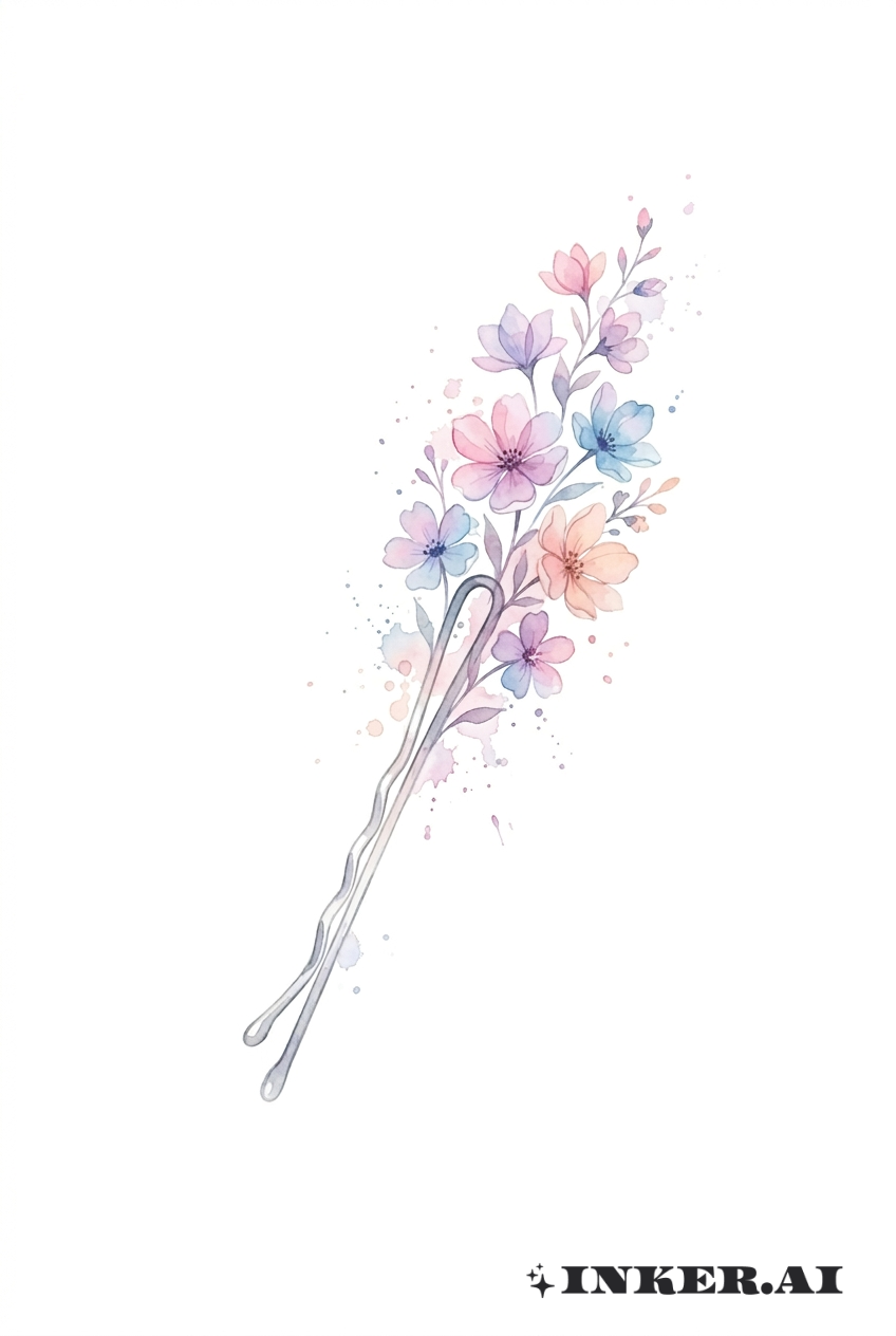 Épingle à Cheveux Florissante en Aquarelle