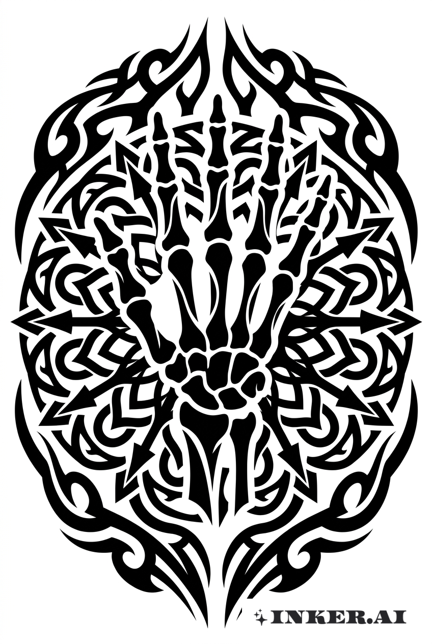 Schädelhand Stammes-Mandala