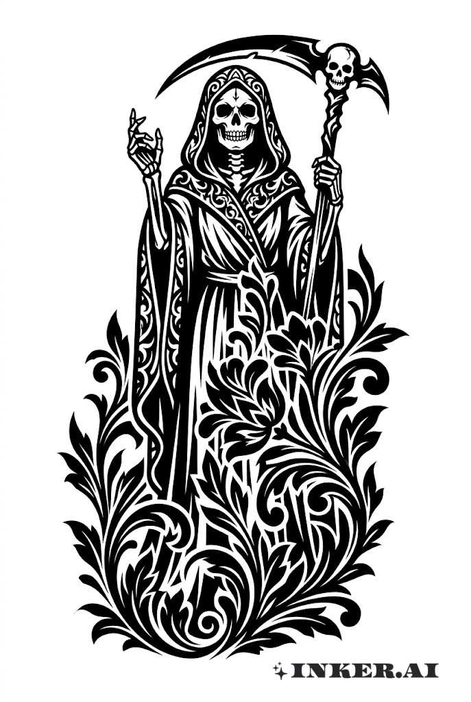 圣死黑工斗篷骷髅图案