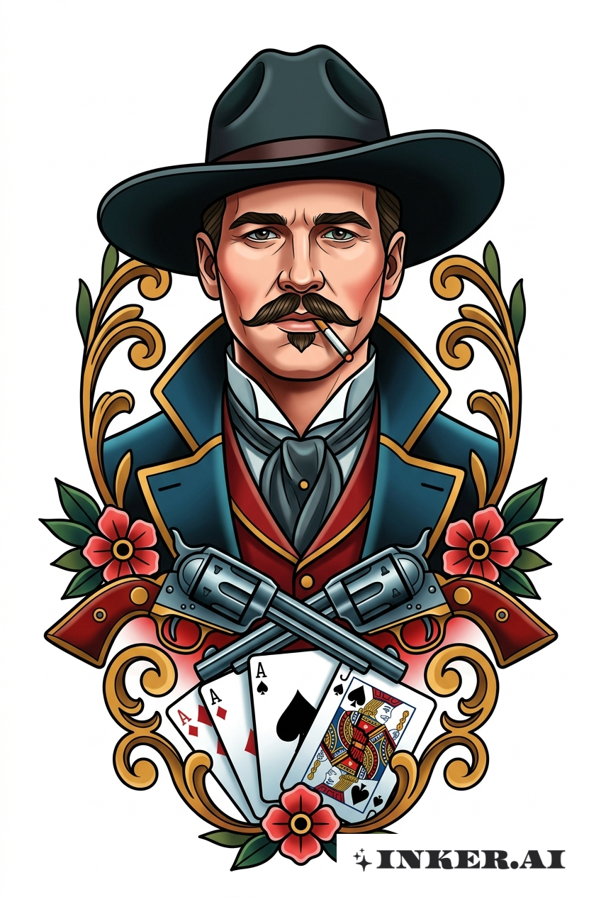 Portrait néo-traditionnel de Doc Holliday