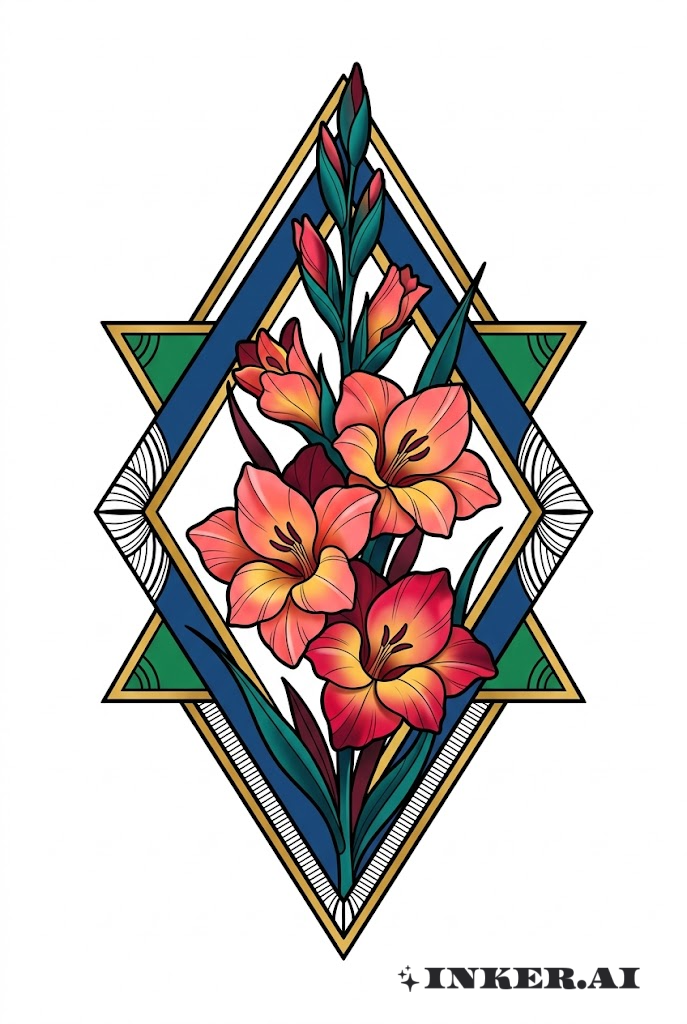 Tige de Gladiolus avec Forme Géométrique