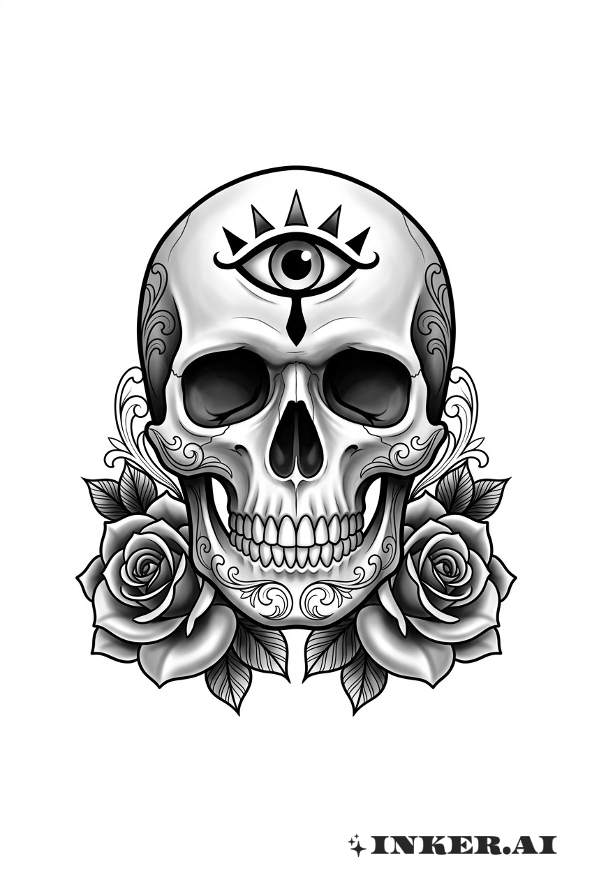 Calavera Chicano Geass y Rosas