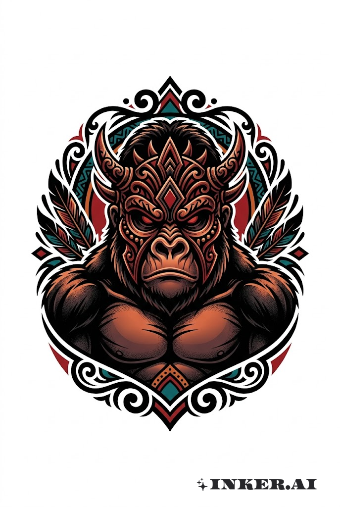 Gorilla-Krieger-Maske